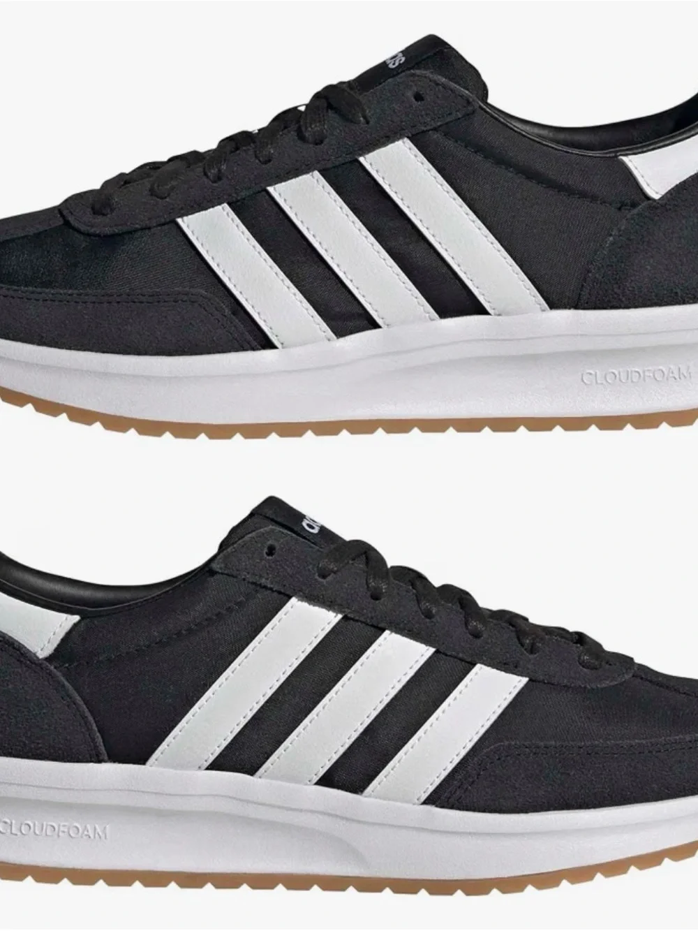 adidas cloudfoam Mens Run 70S 2.0 Sneakers Shoes Casual - Black/White